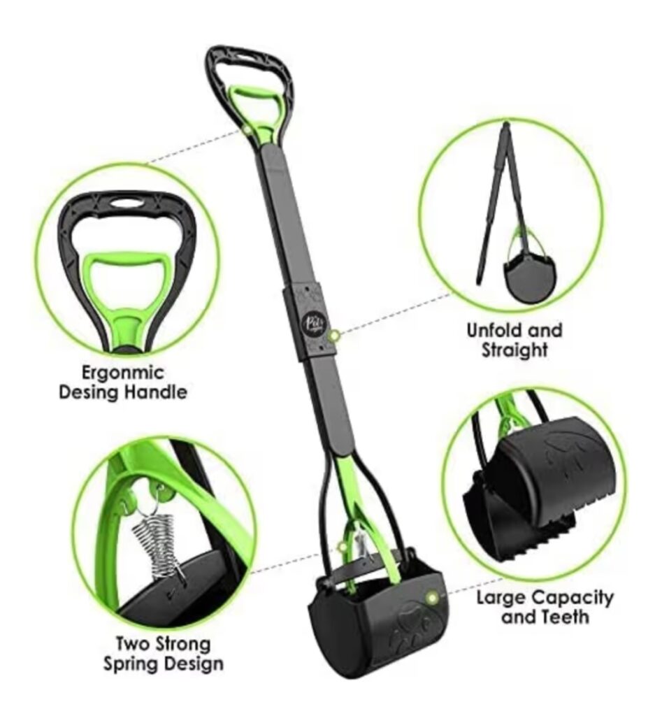 Foldable dog pooper scooper for easy pet waste pickup